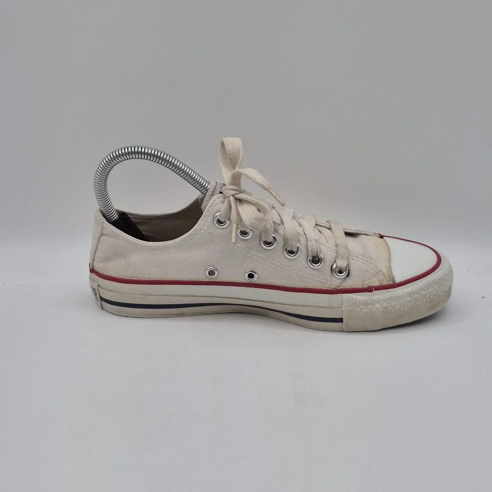 VINTAGE Converse All Star Shoes Mens Size 5‎ Off White Low Top Made in USA 90s